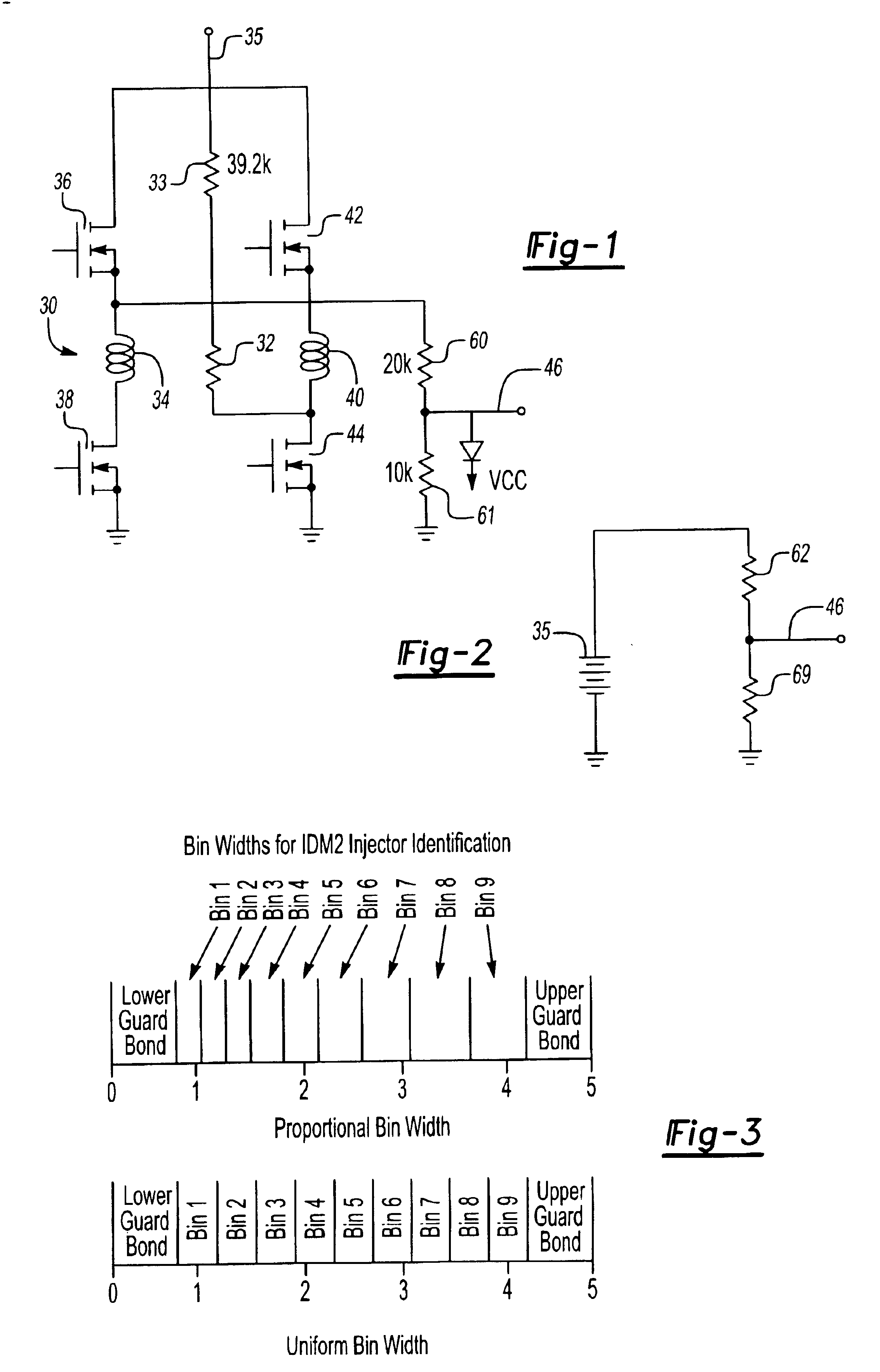 Utilizing increasing width for identification voltages