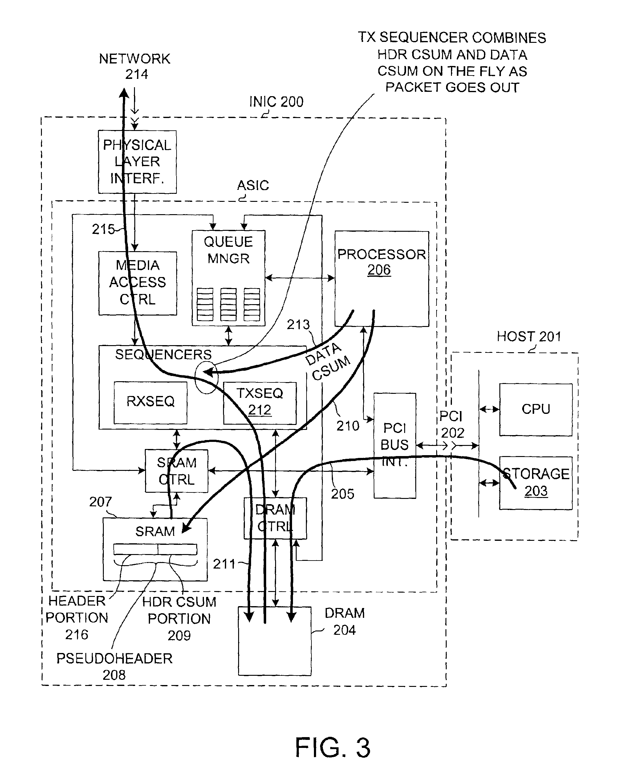 Reducing delays associated with inserting a checksum into a network message