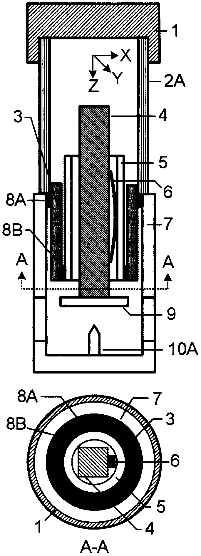 Tube-type approximation and imaging unit mechanical tandem type scanning tunneling microscope body