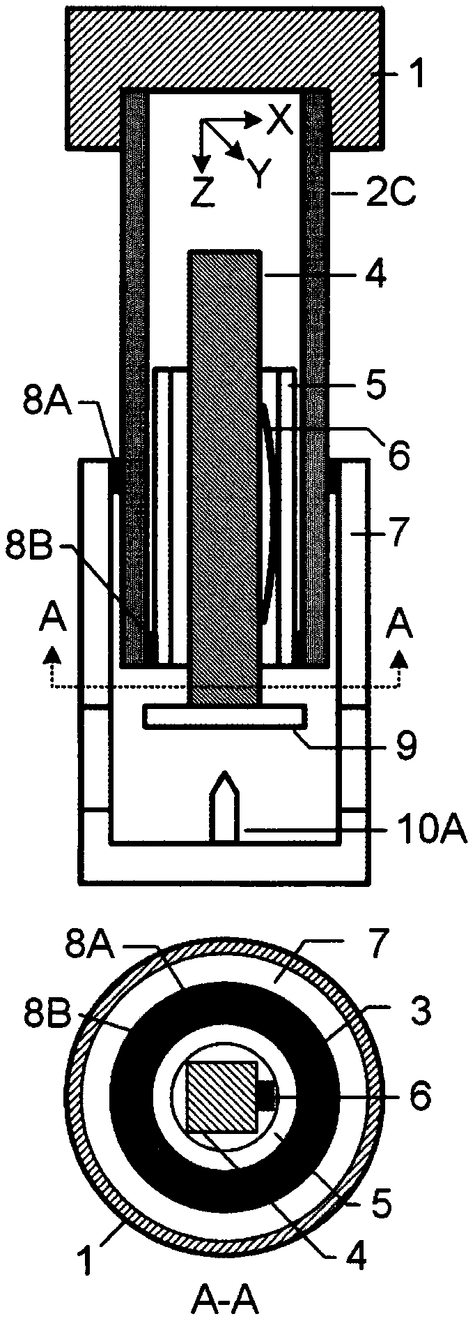 Tube-type approximation and imaging unit mechanical tandem type scanning tunneling microscope body