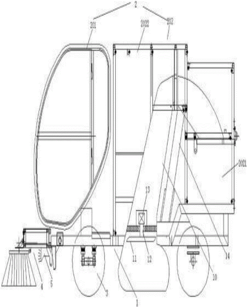 Energy-saving flushing and sweeping truck