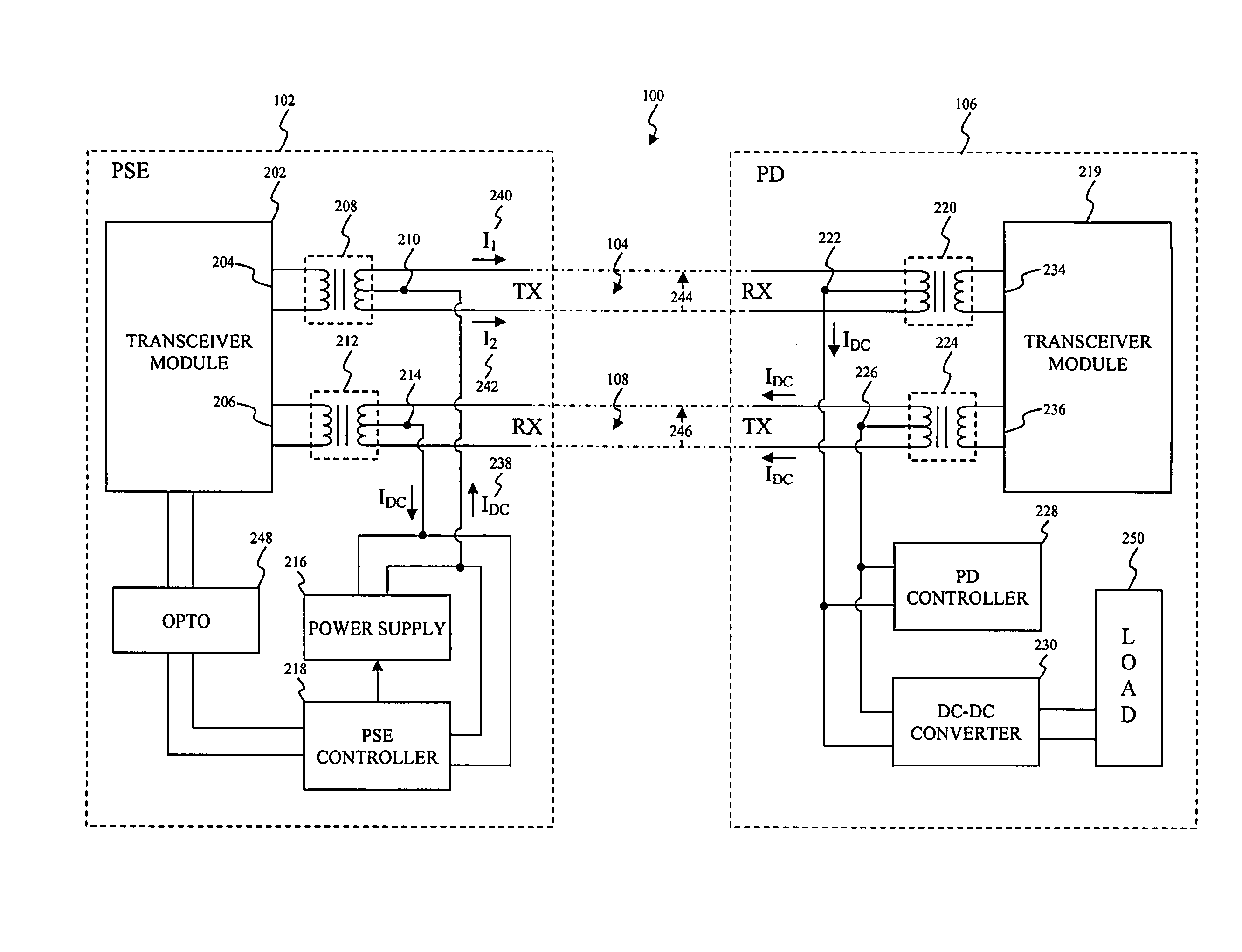 Advertising power over ethernet (POE) capabilities among nodes in a POE system using type-length-value (TLV) structures