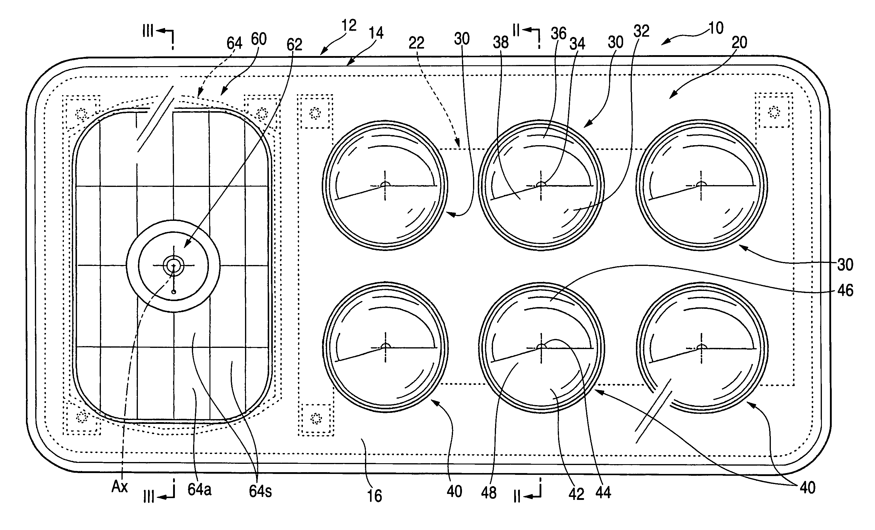 Vehicular headlamp with semiconductor light emitting elements and electric discharge bulb