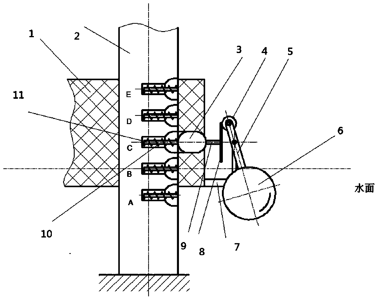 Automatic lifting and locking device and method for offshore floating platform