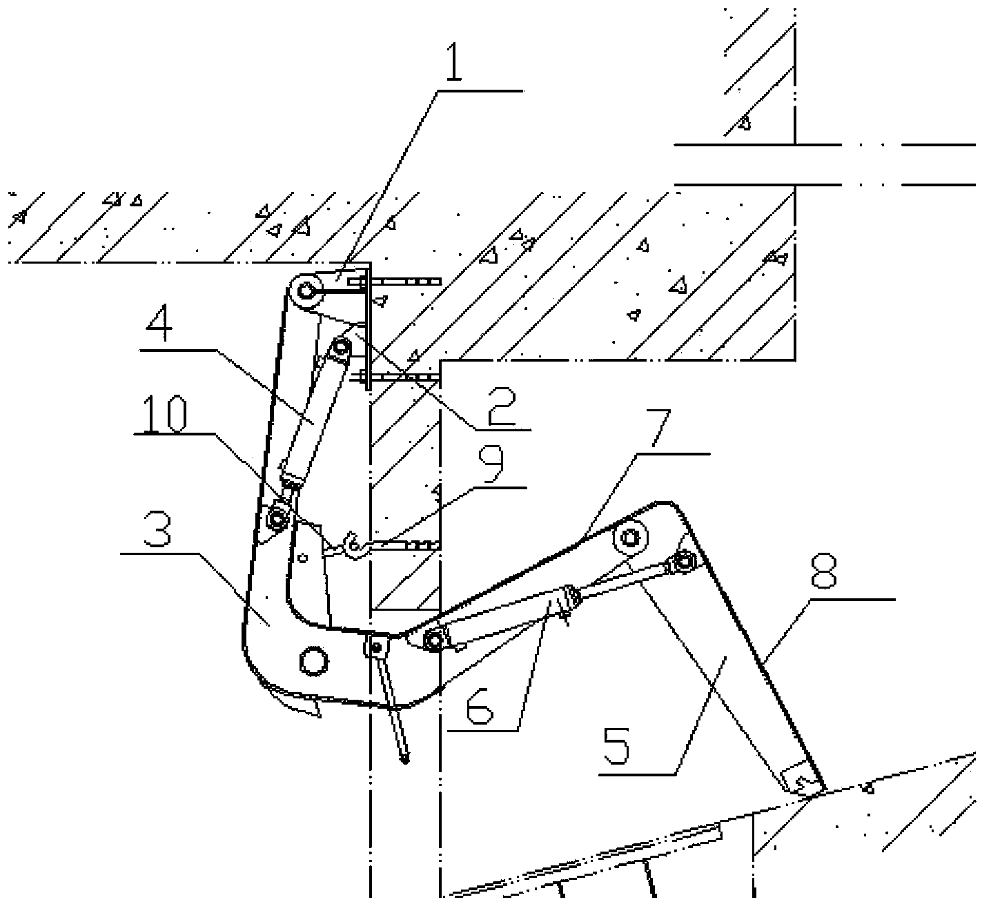 Mine draw shaft safety protection structure