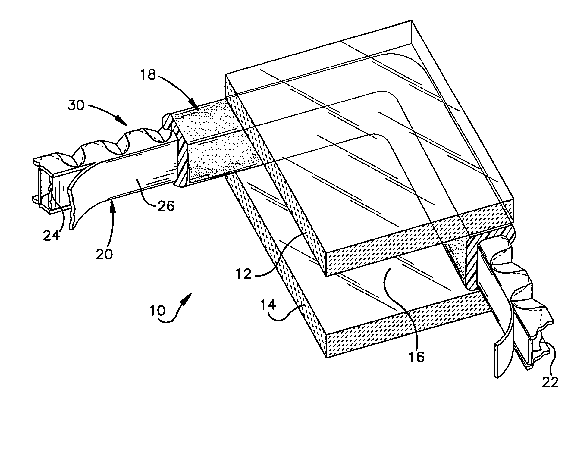 Continuous flexible spacer assembly having sealant support member