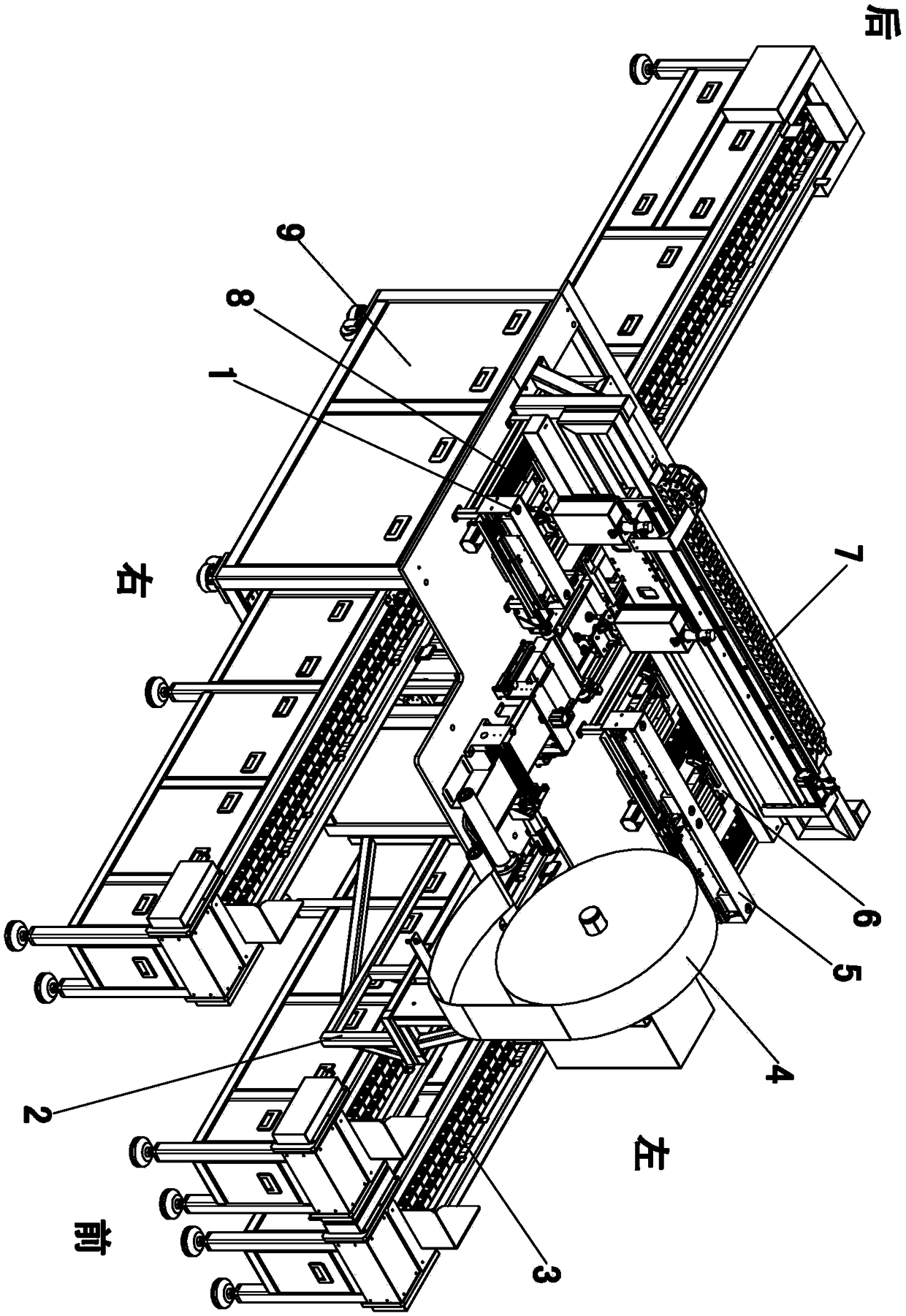 Novel automatic plate wrapping equipment for large lead-acid storage battery pole group