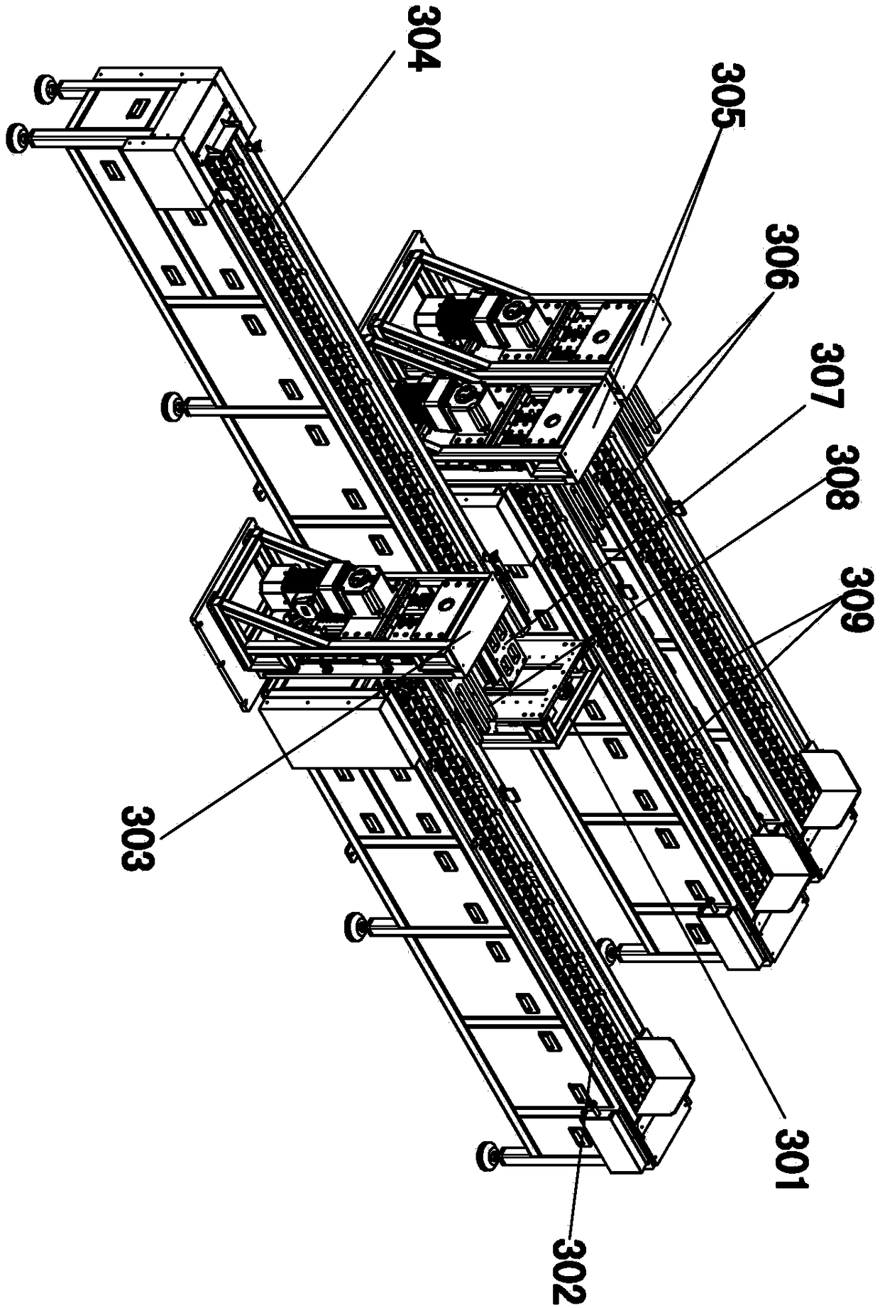 Novel automatic plate wrapping equipment for large lead-acid storage battery pole group