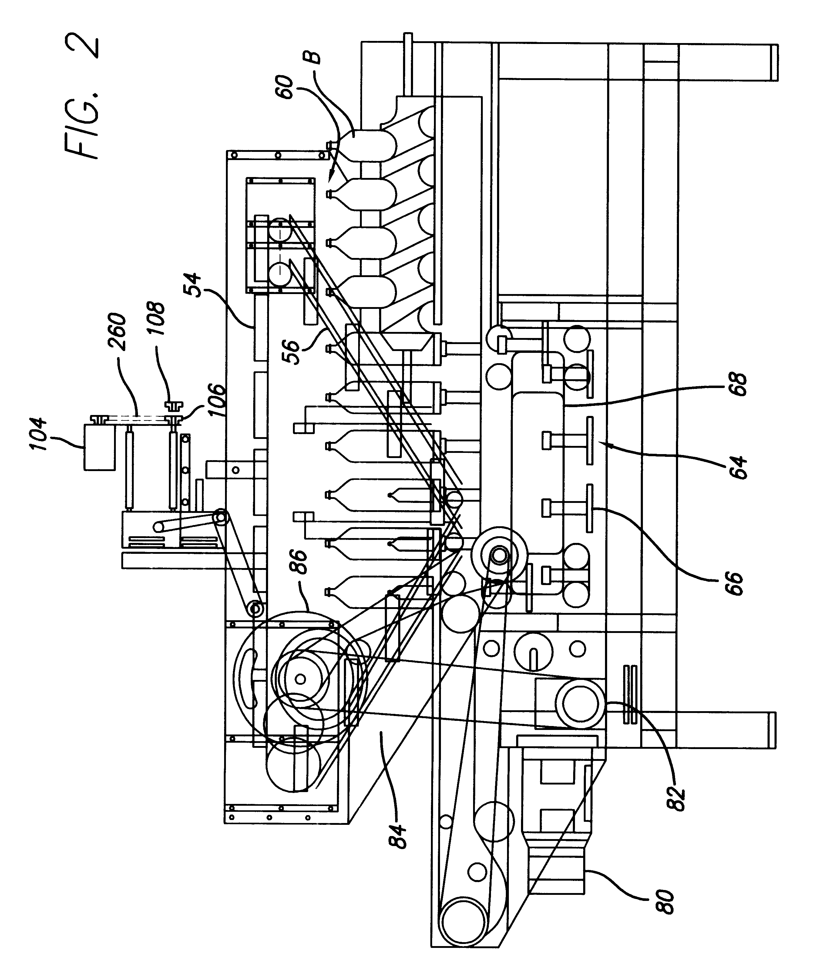 In-line continuous feed sleeve labeling machine and method