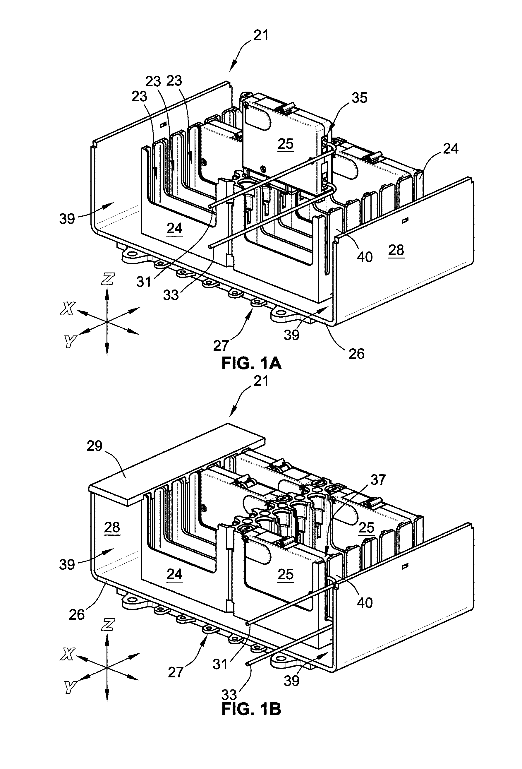 One axis shutter with a pin-based bus system for miniature circuit breaker load centers