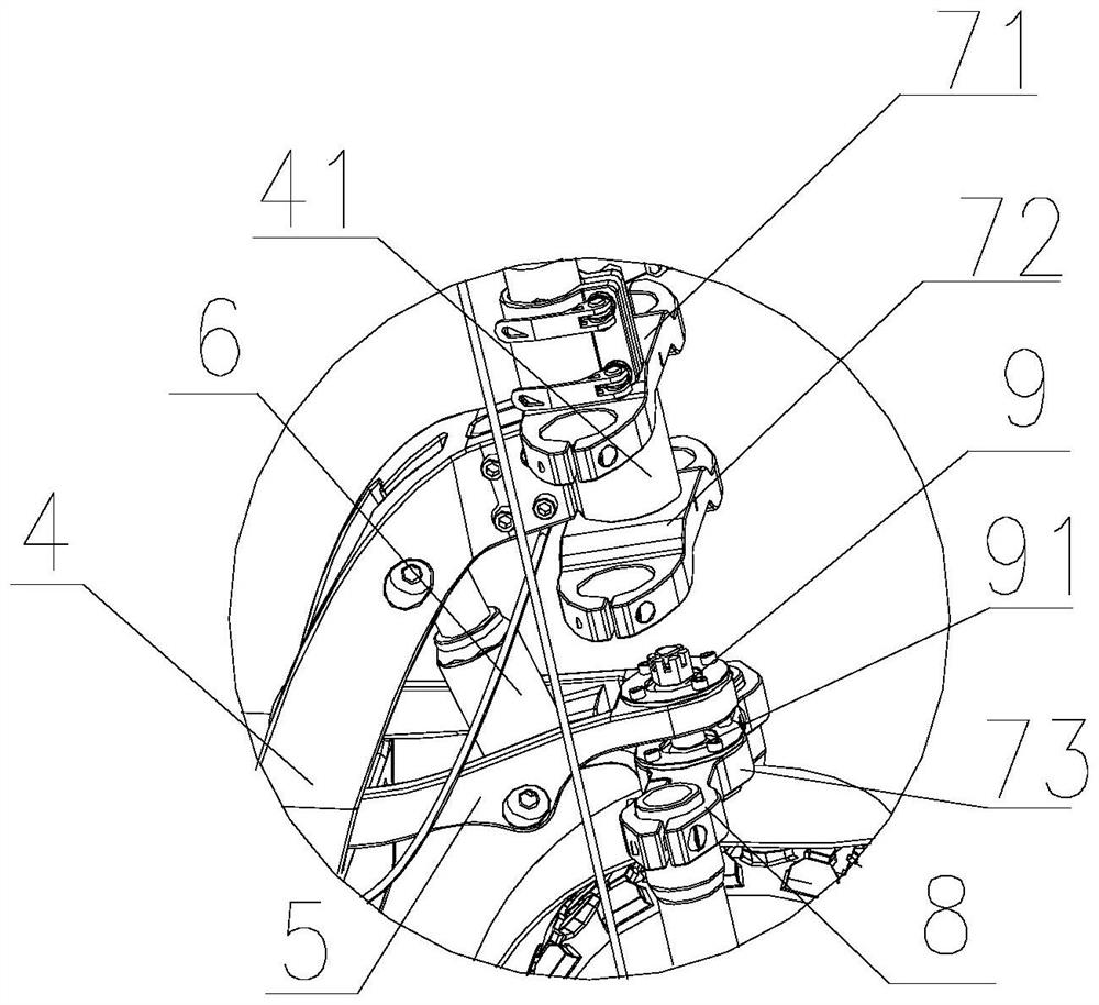 Front damping structure of scooter and scooter