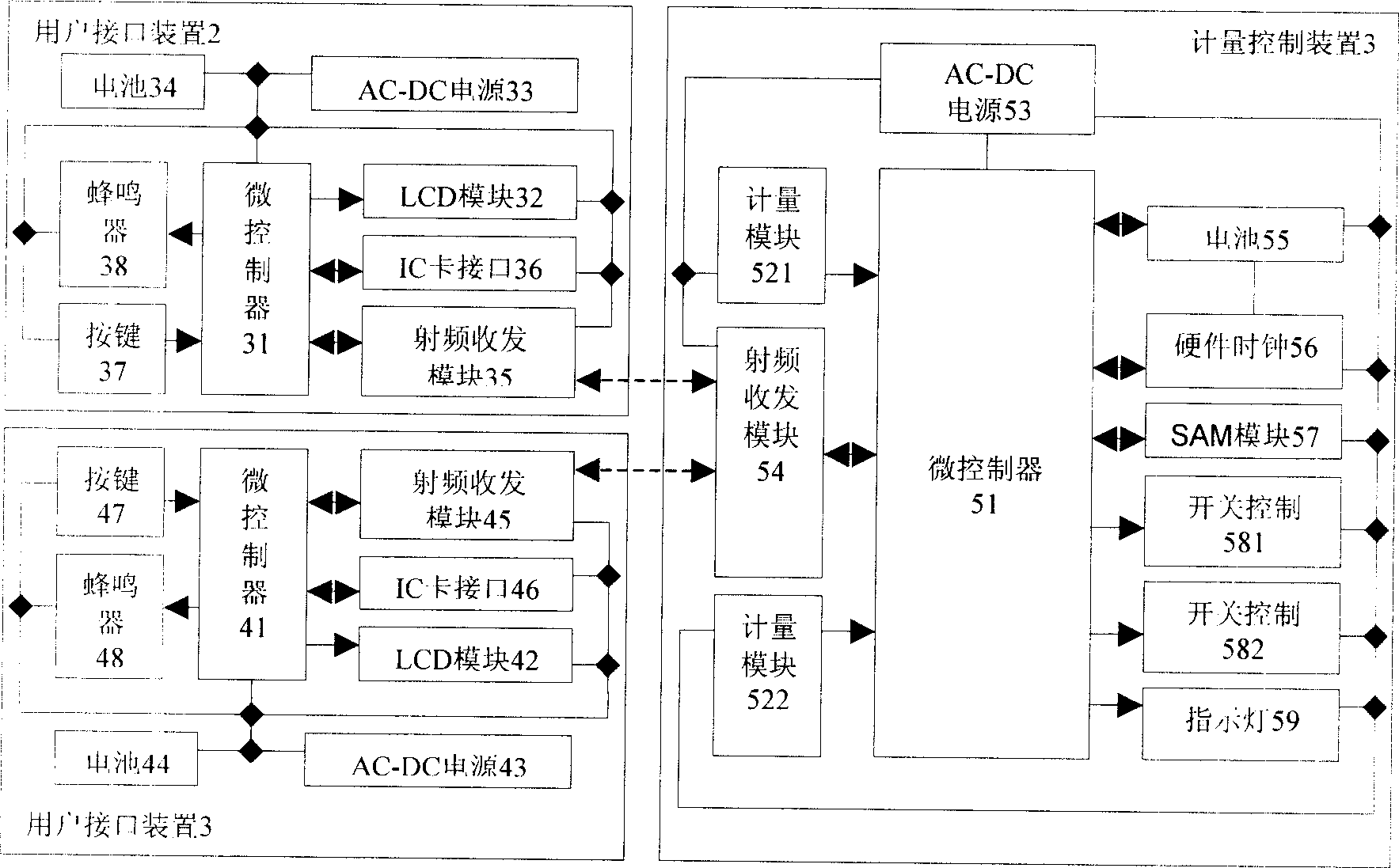 Wireless split-type metering device