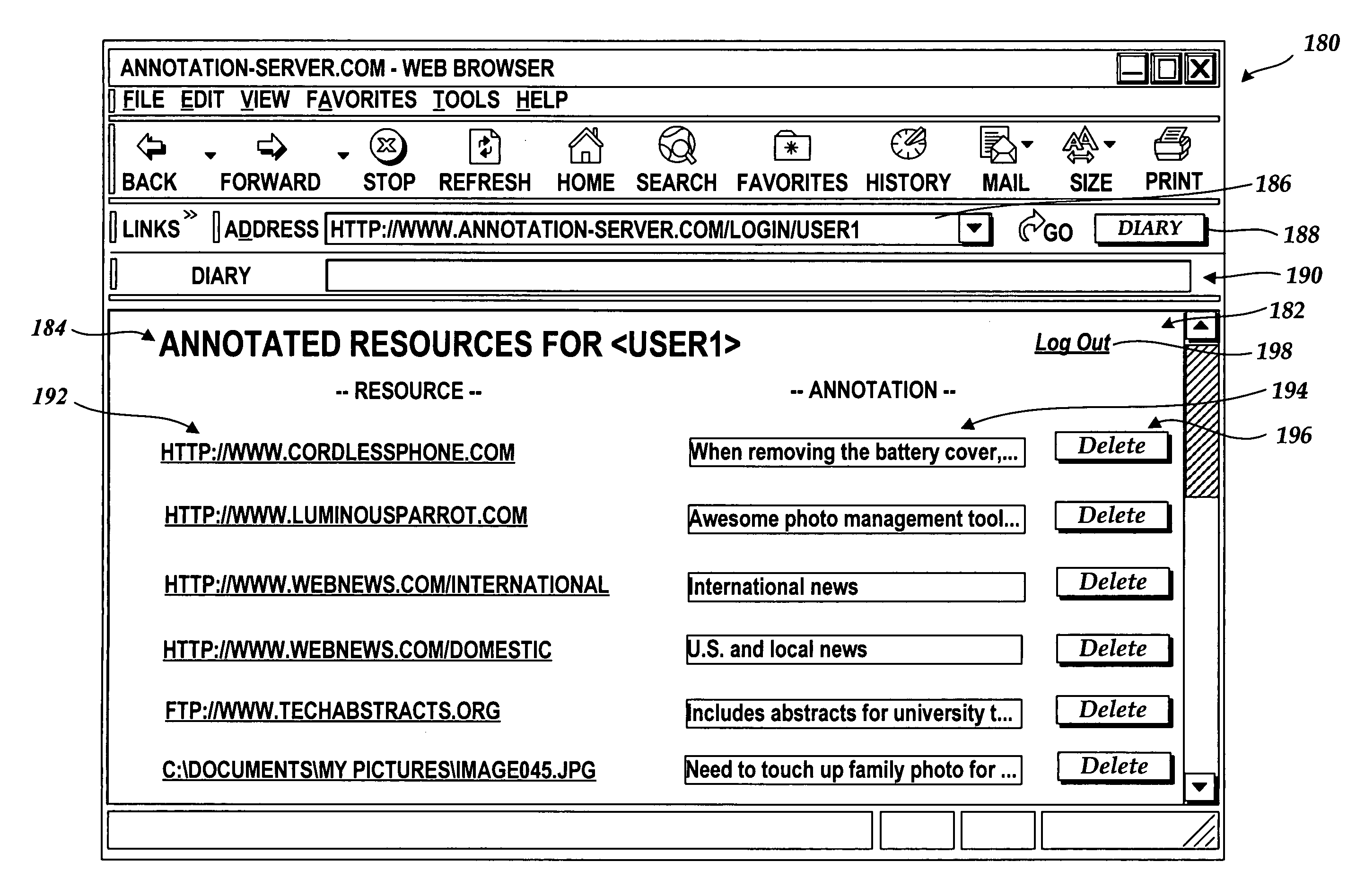 Automated annotation of a resource on a computer network using a network address of the resource