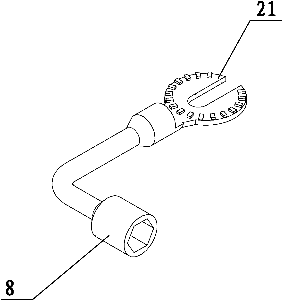 Fitting bolt ground potential assembling and disassembling combination tool