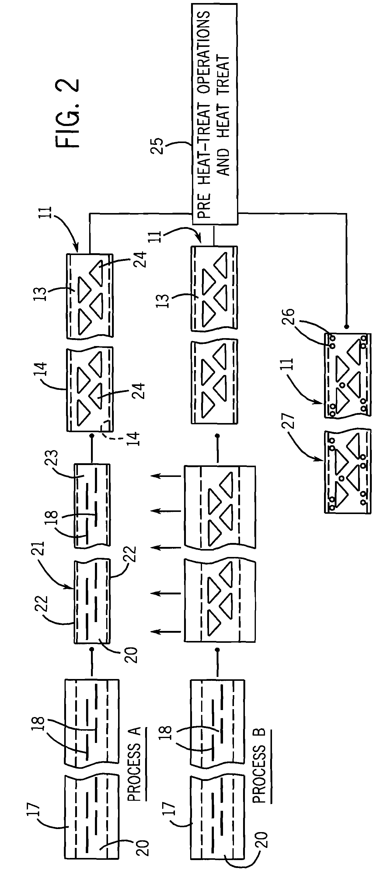 Reduced weight components for vehicle frame and method of making same