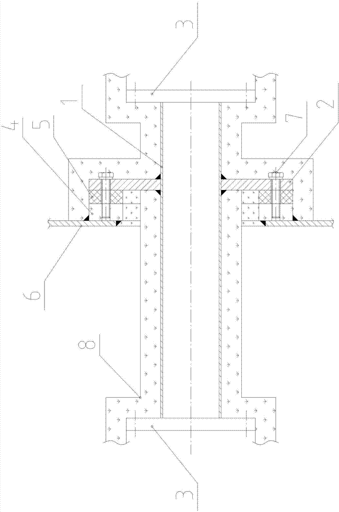 Simple exhaust pipe cabin-communicated part