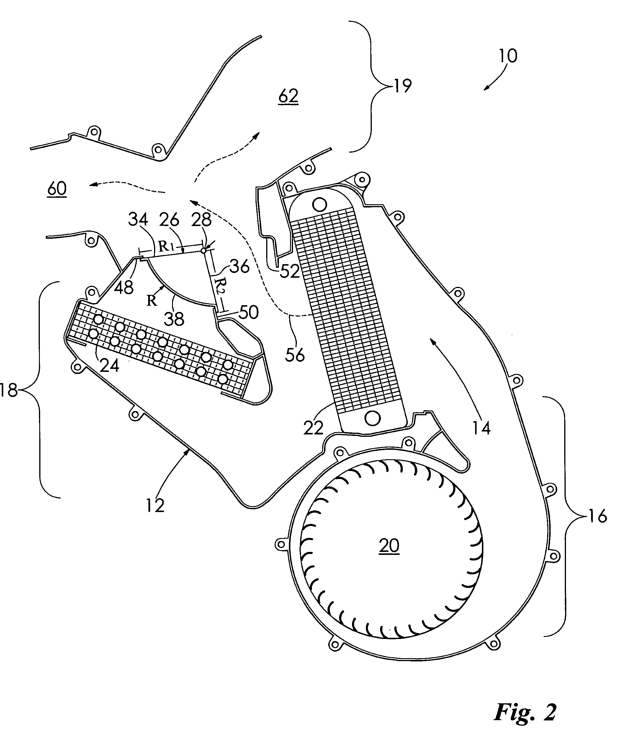 Temperature door for a vehicle and heating, ventilation, and air conditioning system