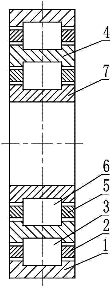 Tandem type rolling bearing