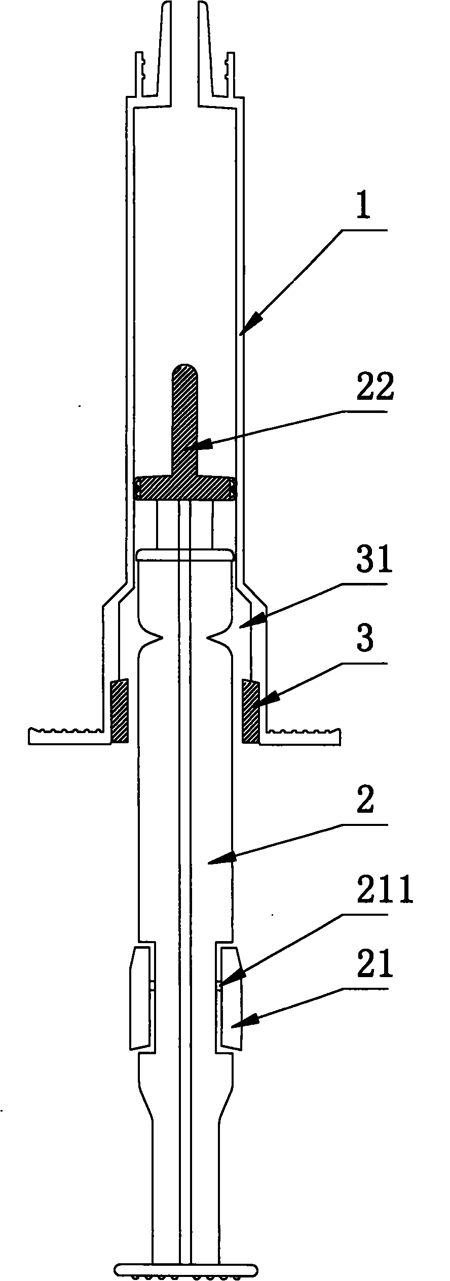 Disposable all-plastic self-destruction syringe