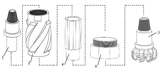 PDC (polycrystalline diamond compact) bit tool capable of doing eccentric swing rotation