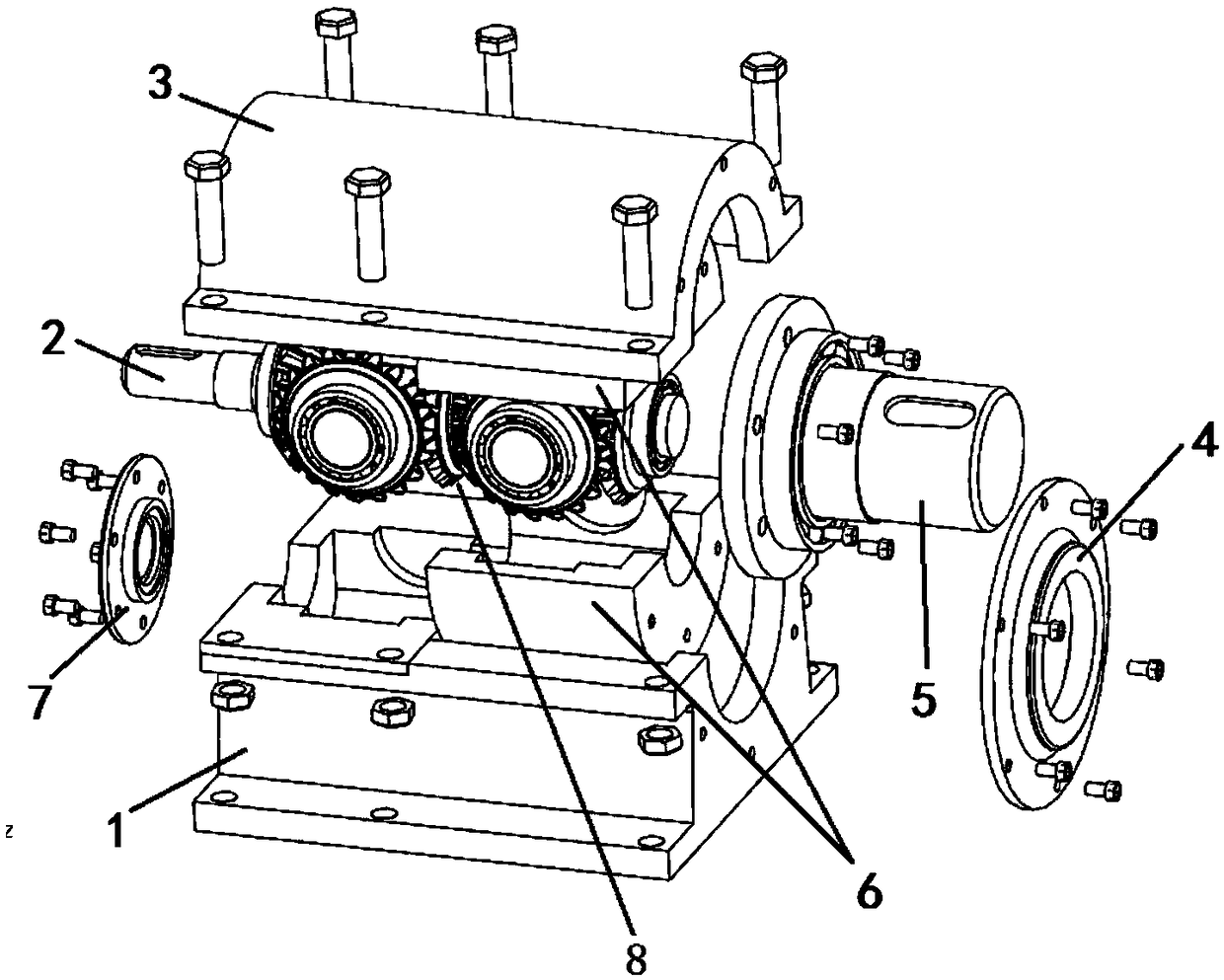 An eight-cone gear less tooth difference reducer