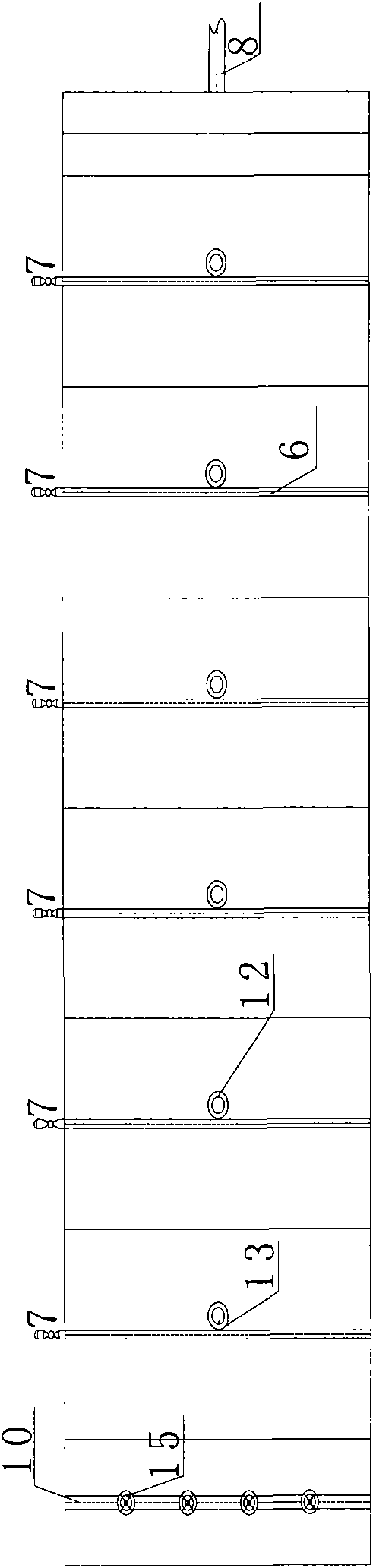 Sponge anti-clogging strengthening compound flow constructed wetland domestic sewage treatment device