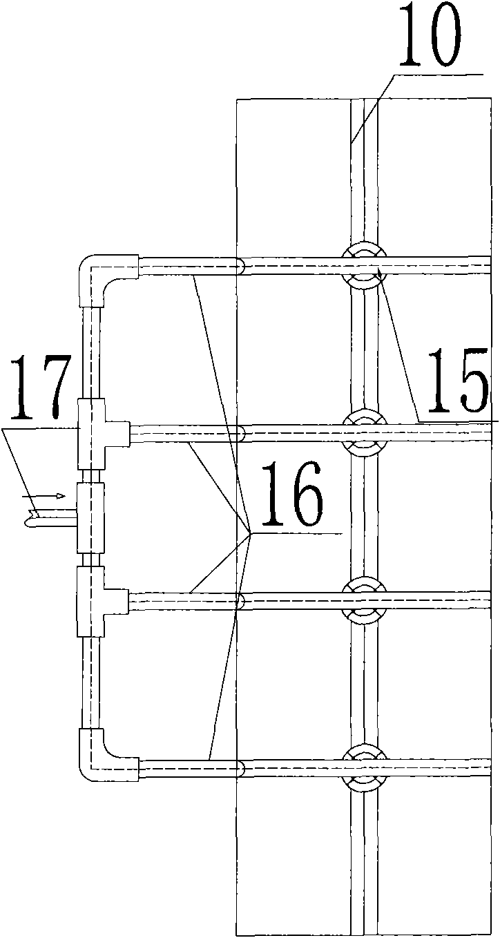 Sponge anti-clogging strengthening compound flow constructed wetland domestic sewage treatment device