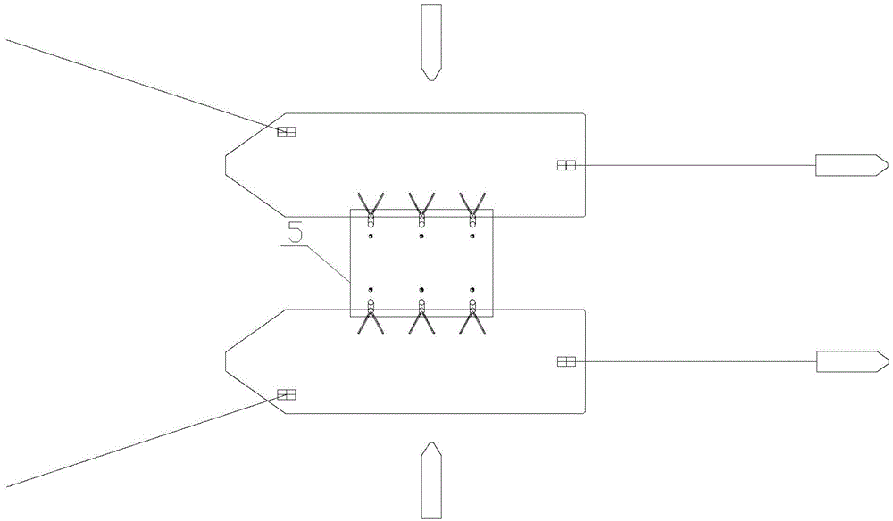 Ocean platform block offshore double-boat integral migration method