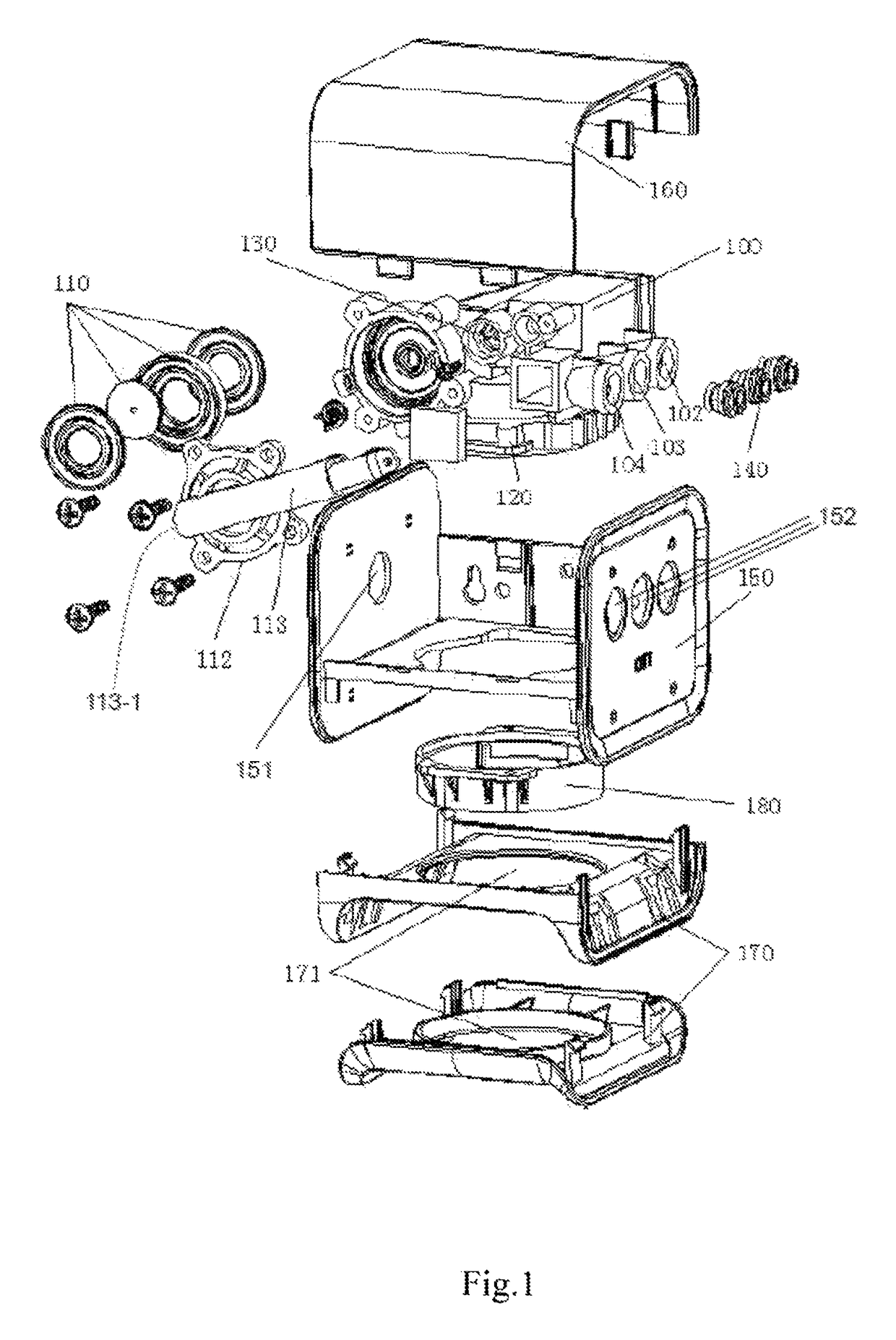 Integrated waterway assembly of a reverse osmosis water filtration device