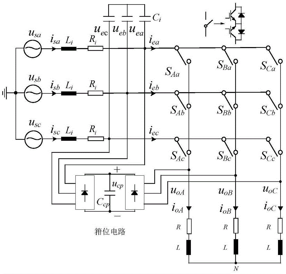 Matrix converter switch open circuit fault diagnosis method based on prediction control