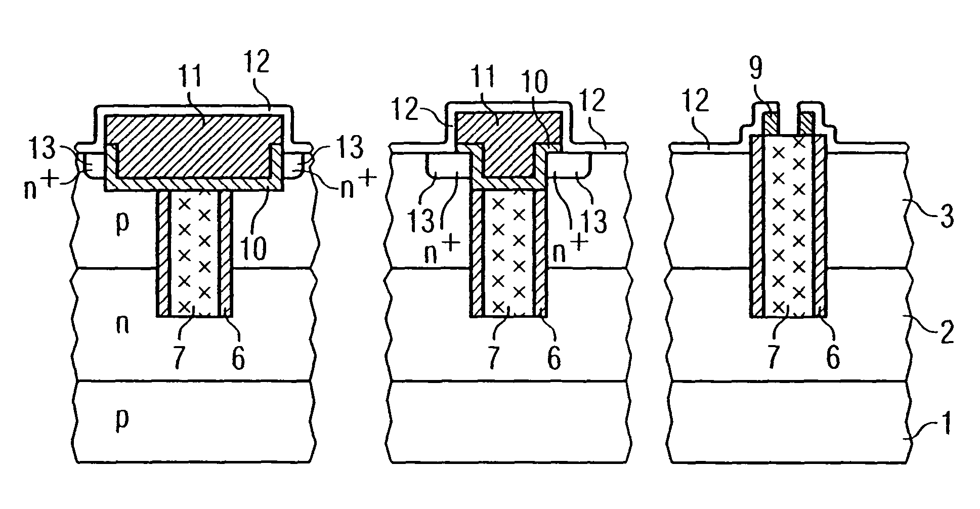 Semiconductor component with trench insulation and corresponding production method