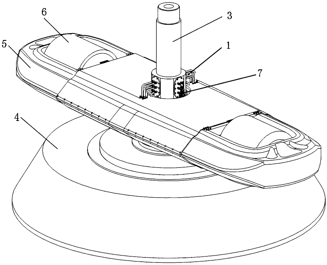 Pipeline laying structure applied to high-speed geotechnological centrifugal machine