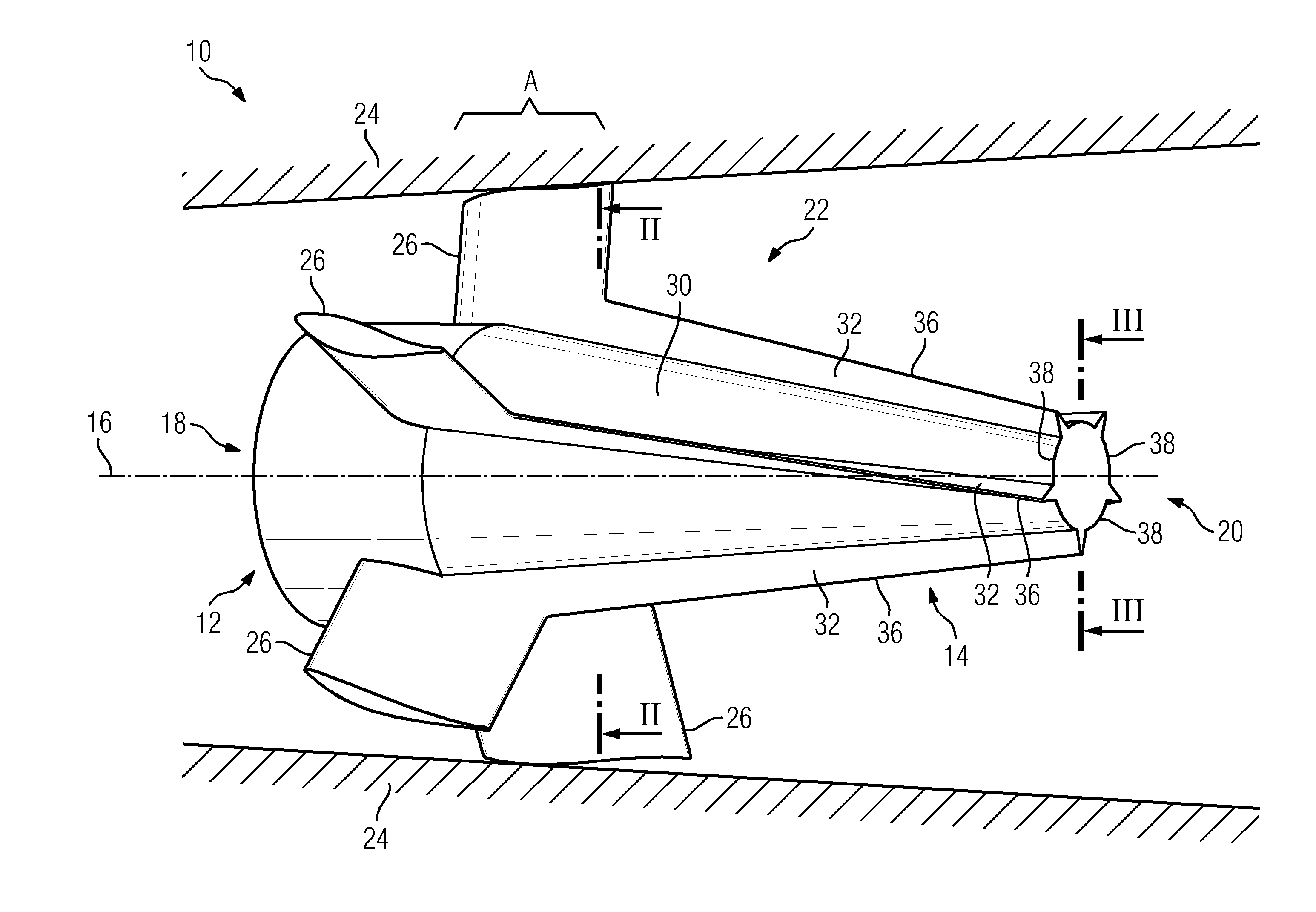 Exhaust gas diffuser of a gas turbine