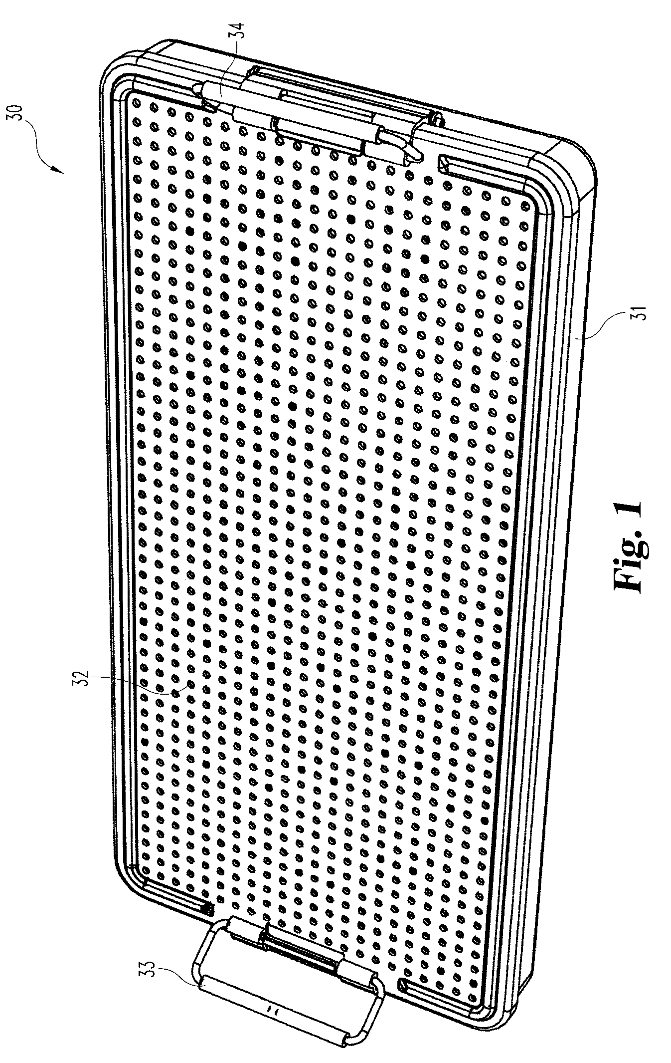 Modular container for medical instruments and implants with extruded flexible bracket and rigid holders