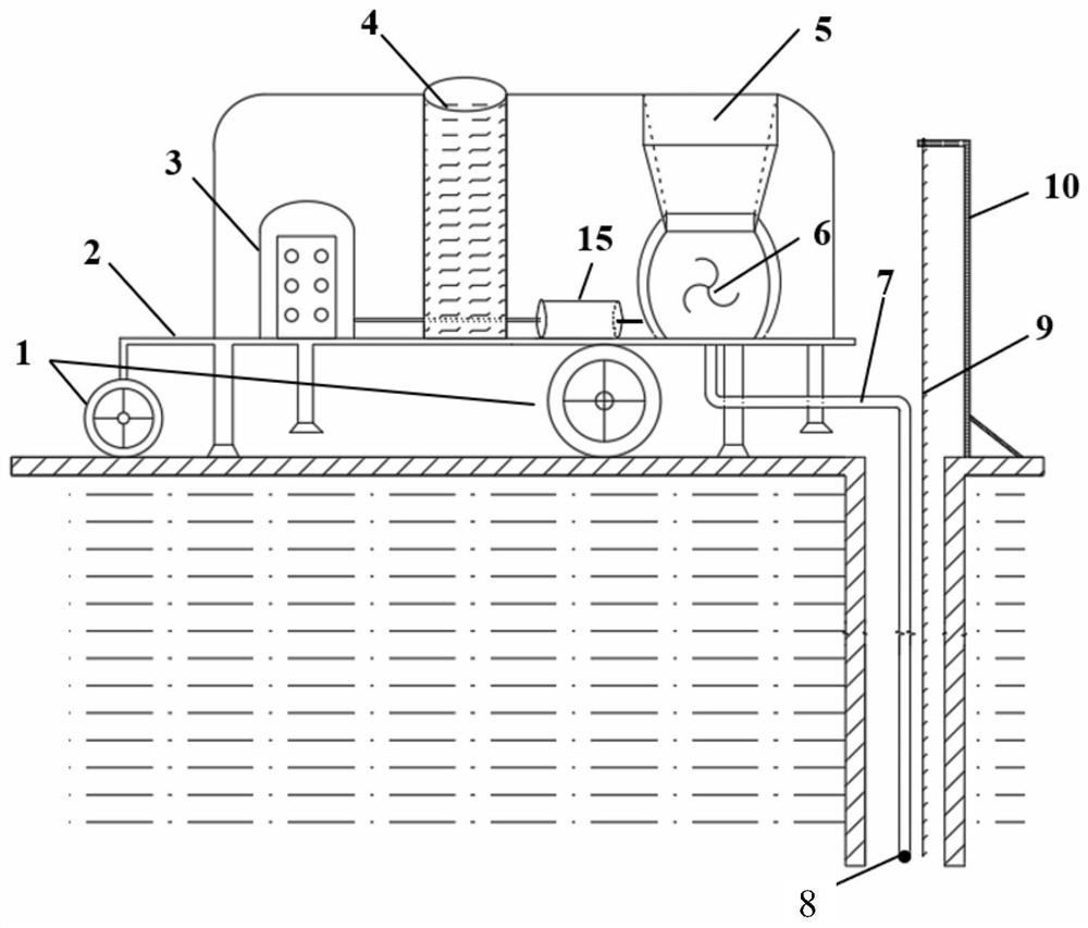 Movable sealant filling device and method for flexible vertical diaphragm wall