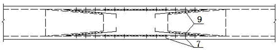 Structure for continuous transformation of existing simply supported hollow slab girder bridge and construction method of structure