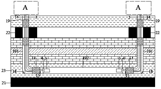 Plasma U type method for reducing composite high mine pressure of thick-hard roof and abandoned coal pillars