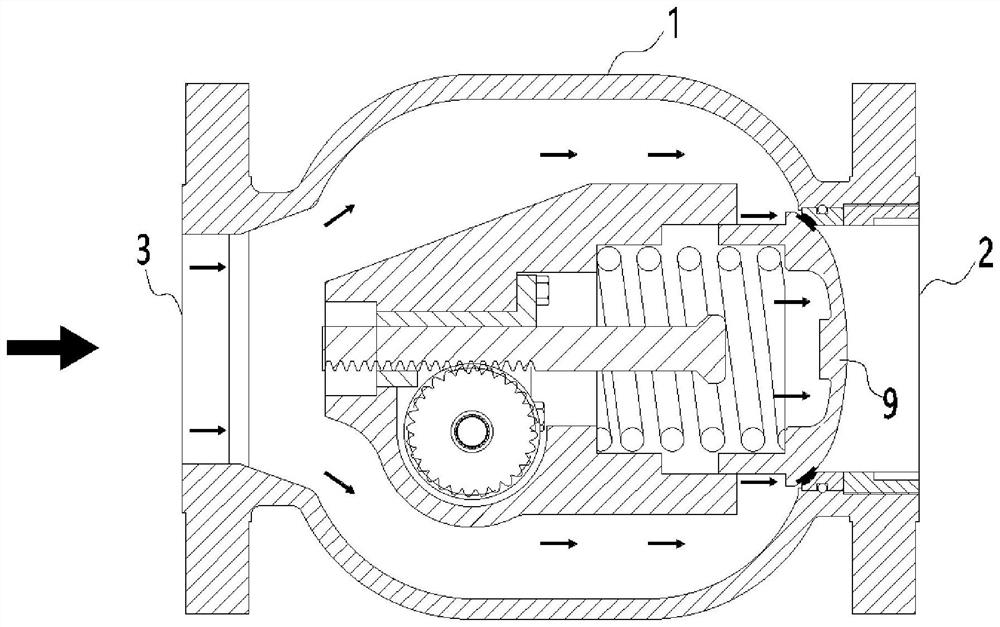 Axial flow type automatic control valve