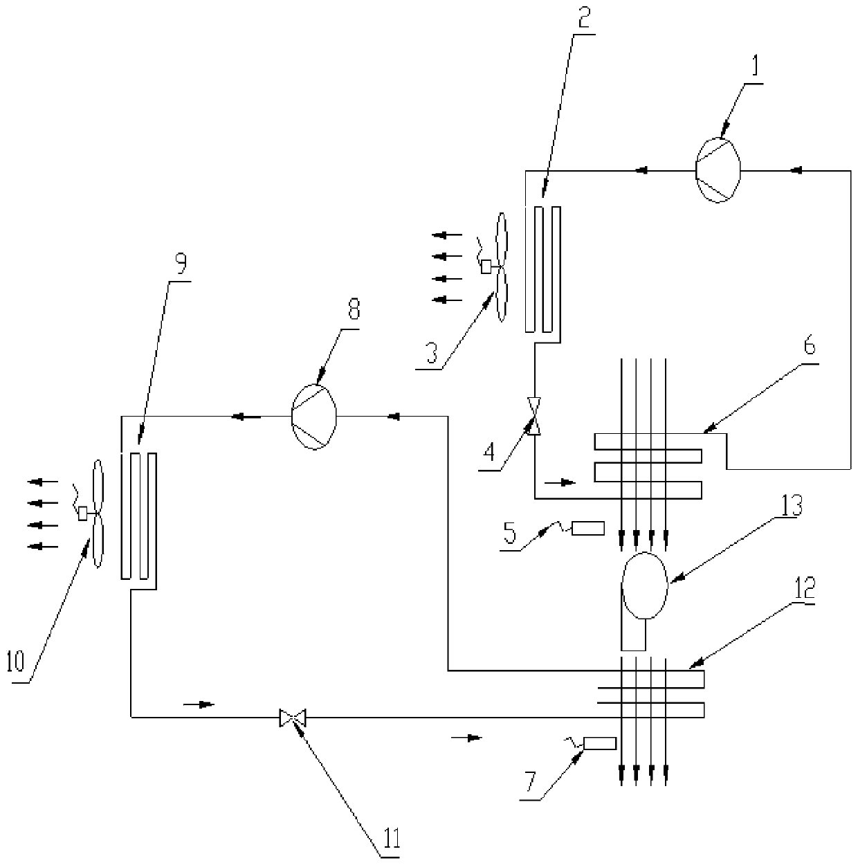 High-supercharging air supply cooling device