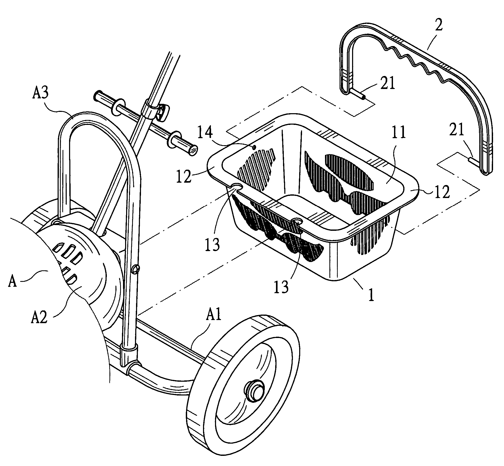 Structure stroller basket