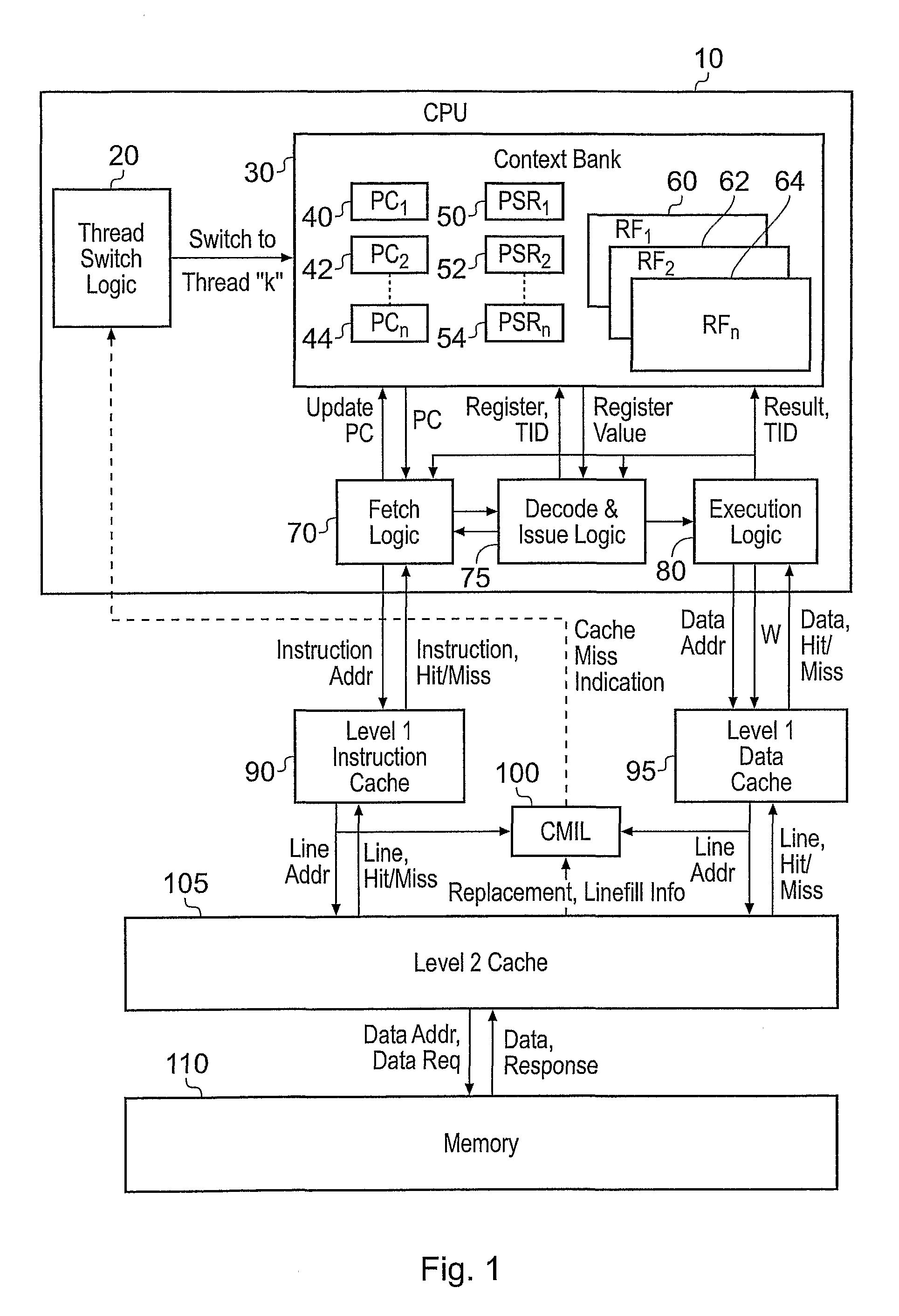 Cache miss detection in a data processing apparatus