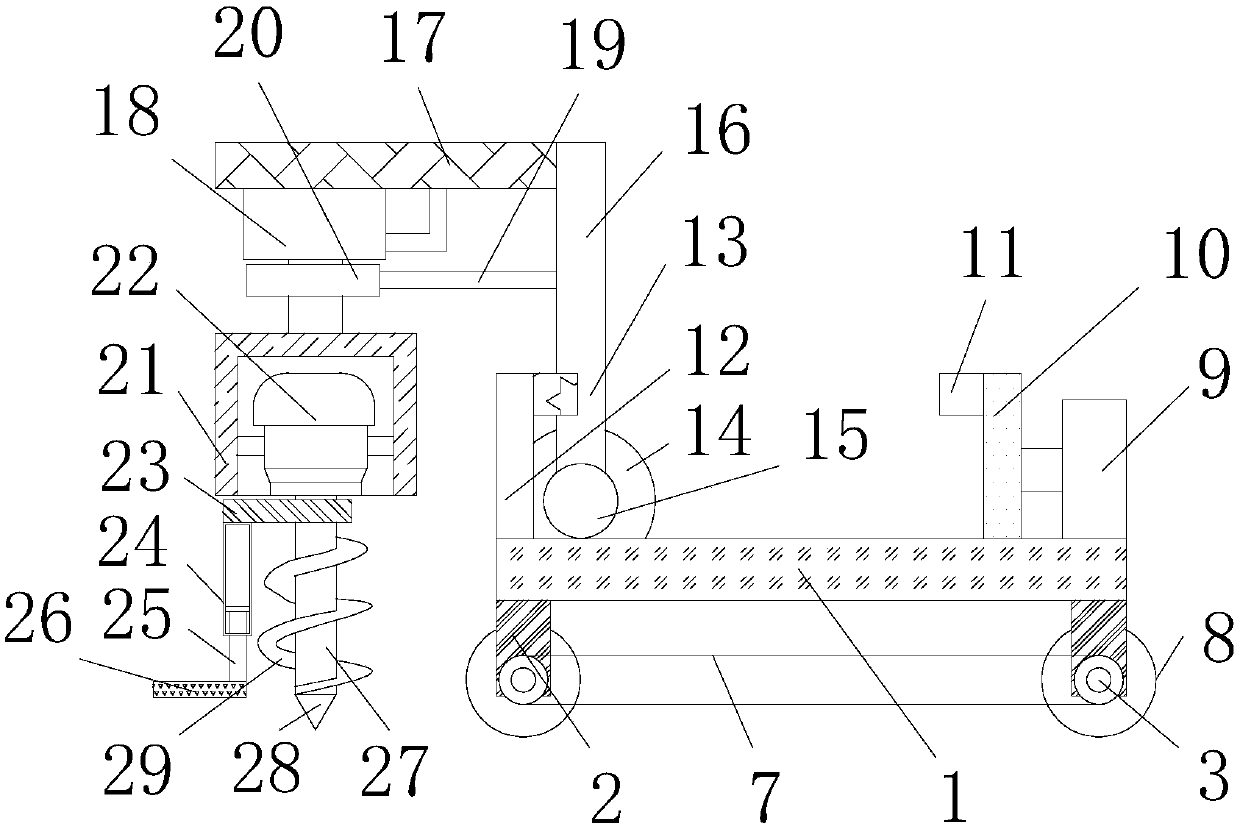 Telegraph pole mounting punching device