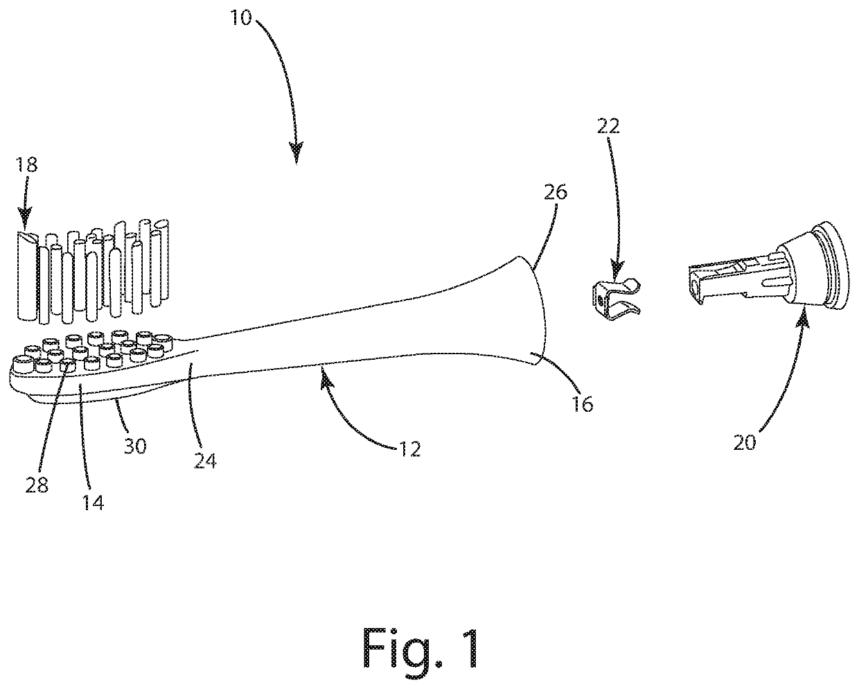 Attachment portion for an electric toothbrush replacement head