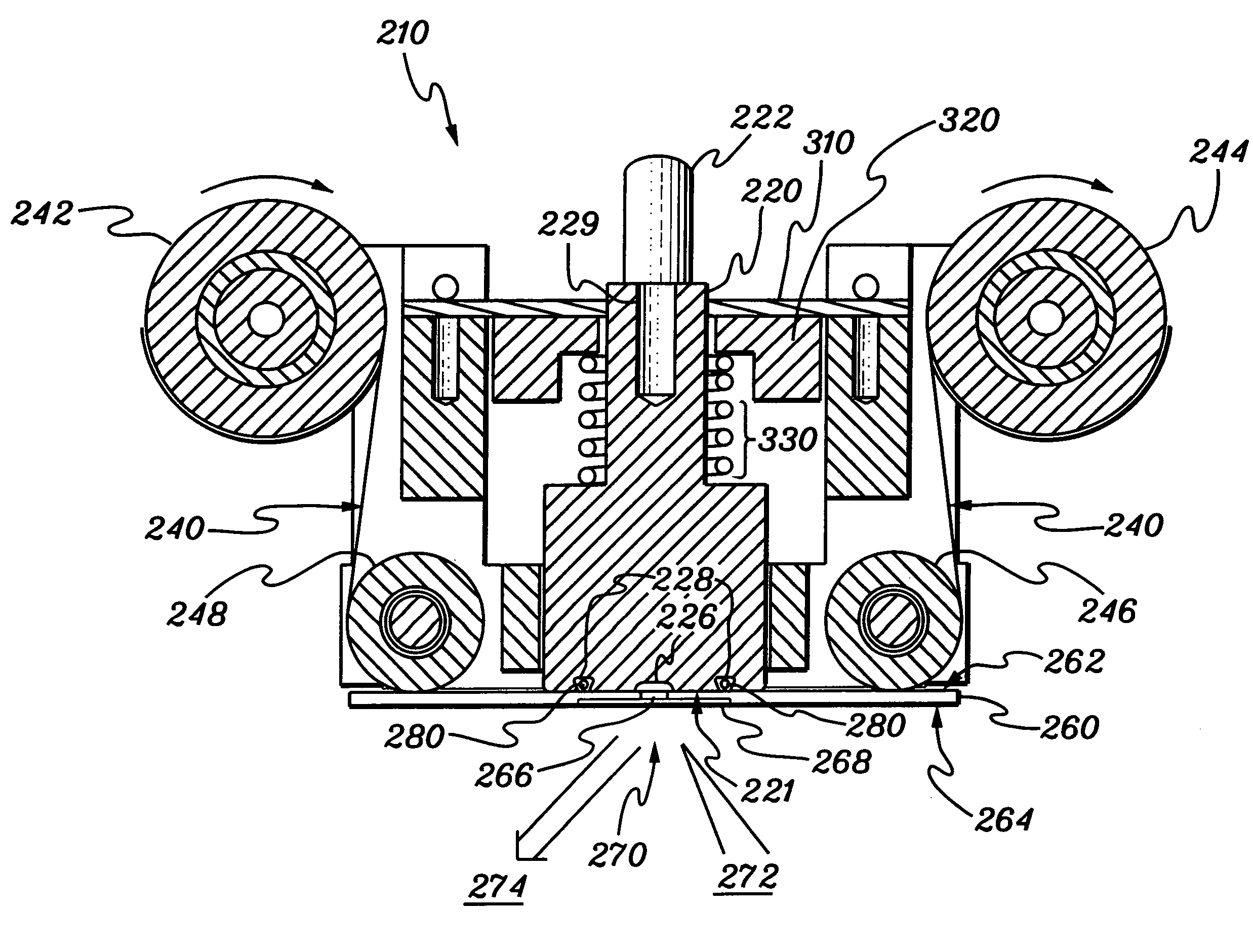 Moveable transparent barrier for x-ray analysis of a pressurized sample