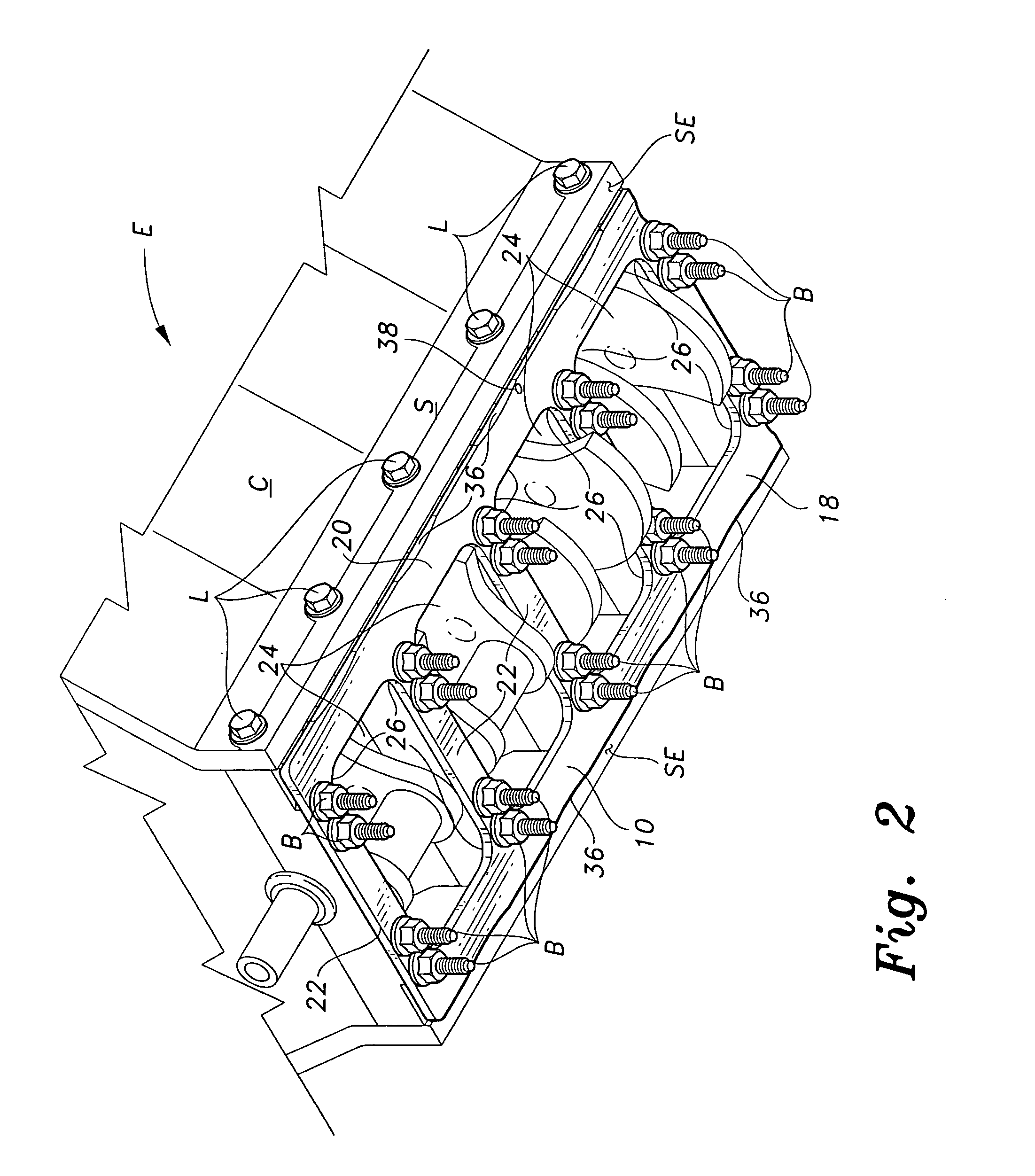 Reinforcement plate for a reciprocating engine