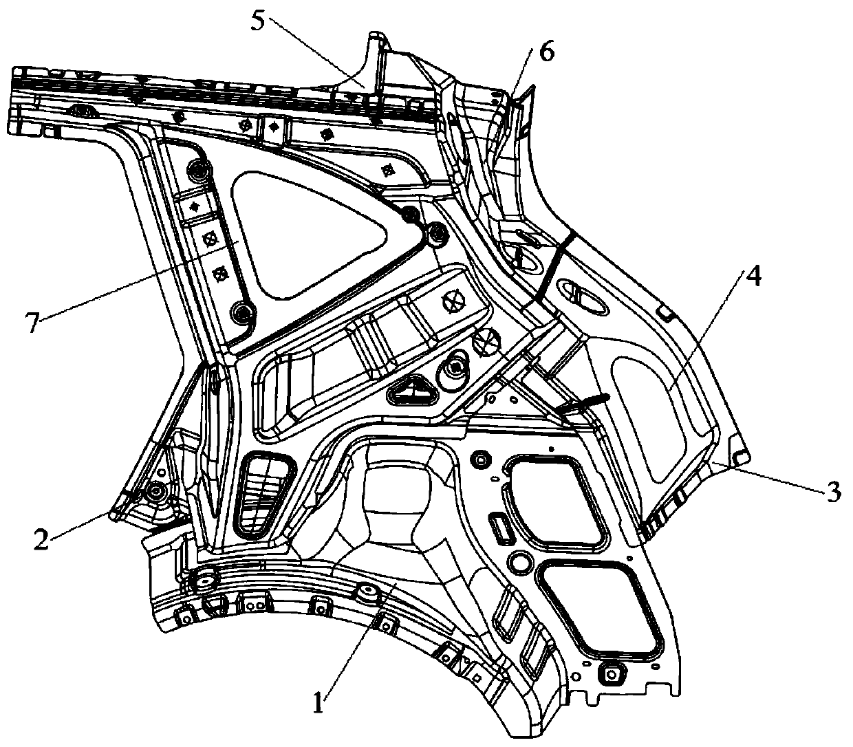 Vehicle body side wall C-column inner plate reinforced structure and vehicle