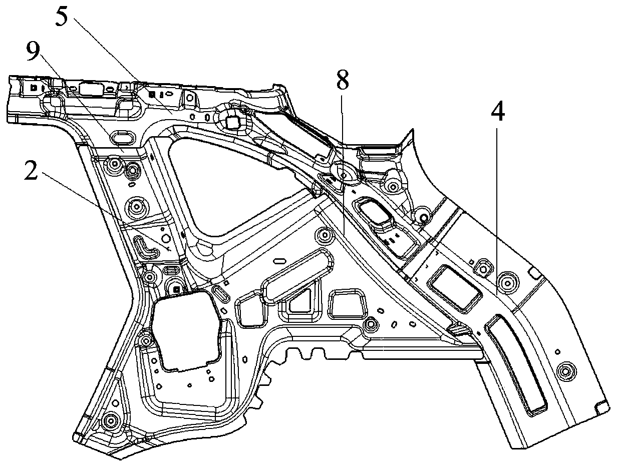 Vehicle body side wall C-column inner plate reinforced structure and vehicle