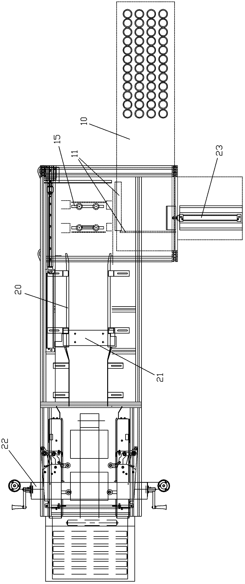 Automatic incasing machine for bottles