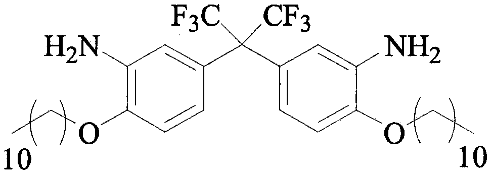 Preparation method of C11 side chain substituted fluorine-containing diamine monomer