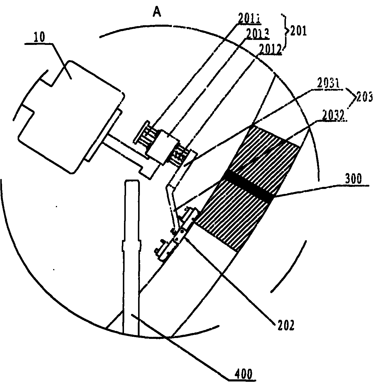 Front-end probe mechanism of reactor pressure vessel checking machine